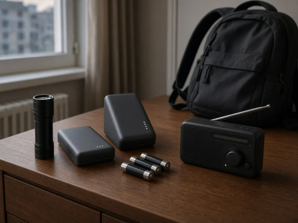 Taschenlampe, Powerbanks und Radio als Stromausfall-Set